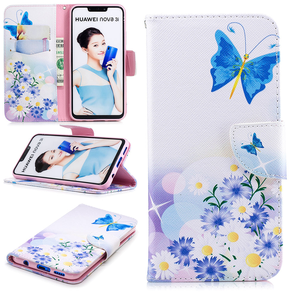 Pattern Printing PU Leather Wallet Case Cover for Huawei nova 3i / P Smart Plus