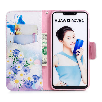 Pattern Printing PU Leather Wallet Case Cover for Huawei nova 3i / P Smart Plus