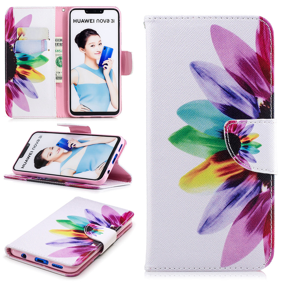 Pattern Printing PU Leather Wallet Case Cover for Huawei nova 3i / P Smart Plus