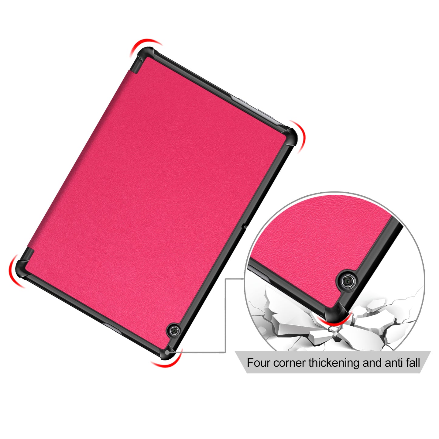 PU Leather Tri-fold Stand Tablet Flip Protective Casing for Huawei Mediapad T5 10