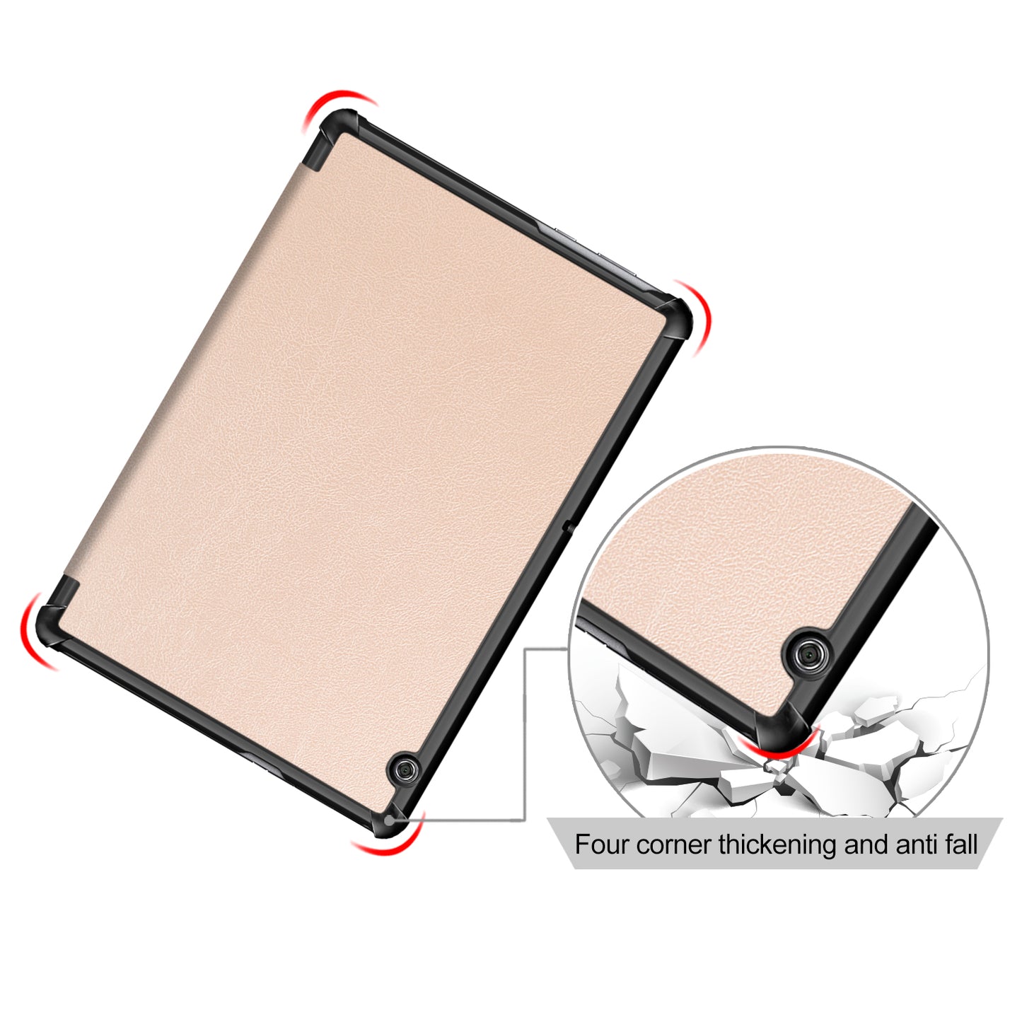 PU Leather Tri-fold Stand Tablet Flip Protective Casing for Huawei Mediapad T5 10