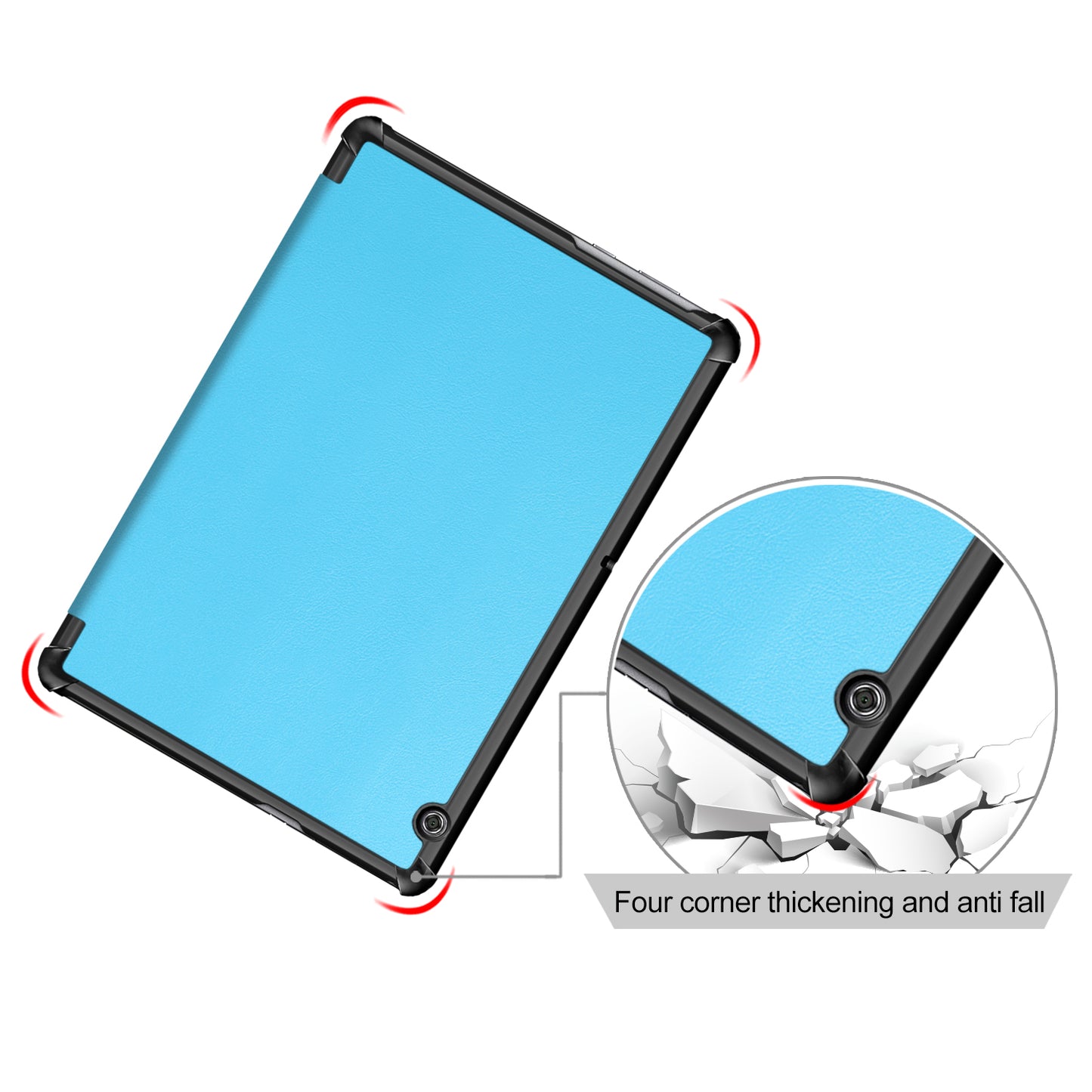 PU Leather Tri-fold Stand Tablet Flip Protective Casing for Huawei Mediapad T5 10