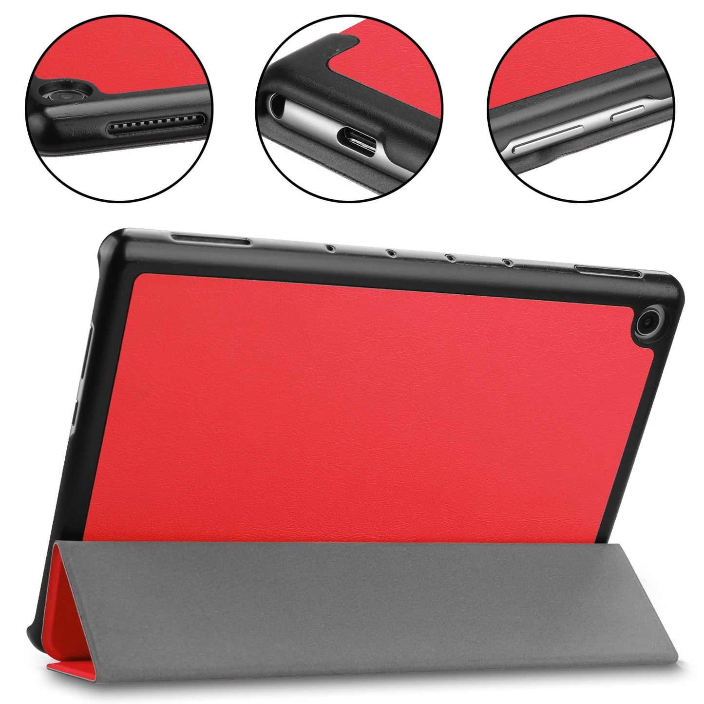 Tri-fold Stand Leather Protection Cover for Huawei Mediapad C5 10 / M5 Lite 10