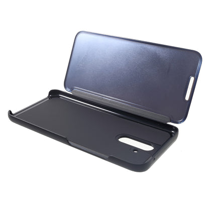 Plated Mirror Surface View Window Leather Stand Case for Huawei Mate 20 Lite / Maimang 7