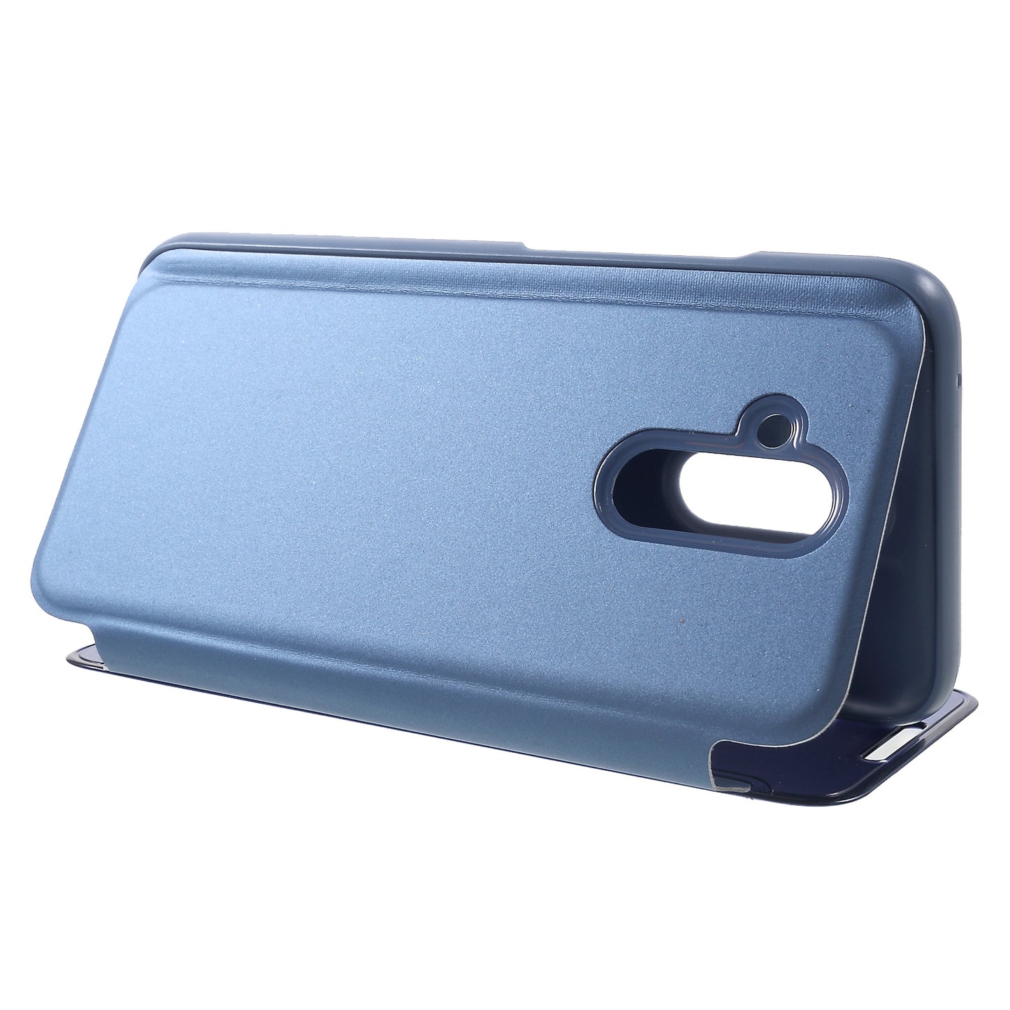 Plated Mirror Surface View Window Leather Stand Case for Huawei Mate 20 Lite / Maimang 7