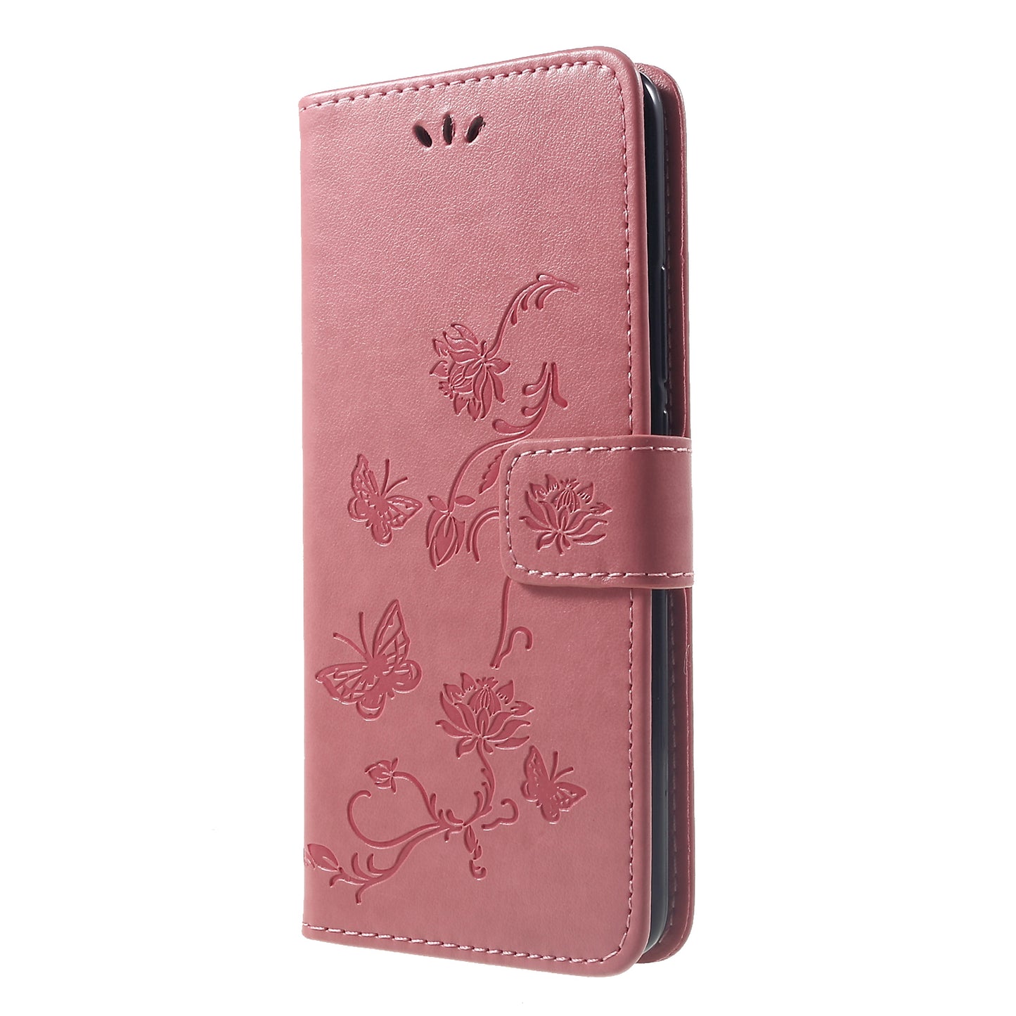 Imprint Butterfly Flowers Leather Stand Wallet Folio Case for Huawei Mate 20 Pro