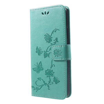 Imprint Butterfly Flowers Leather Stand Wallet Folio Case for Huawei Mate 20 Pro