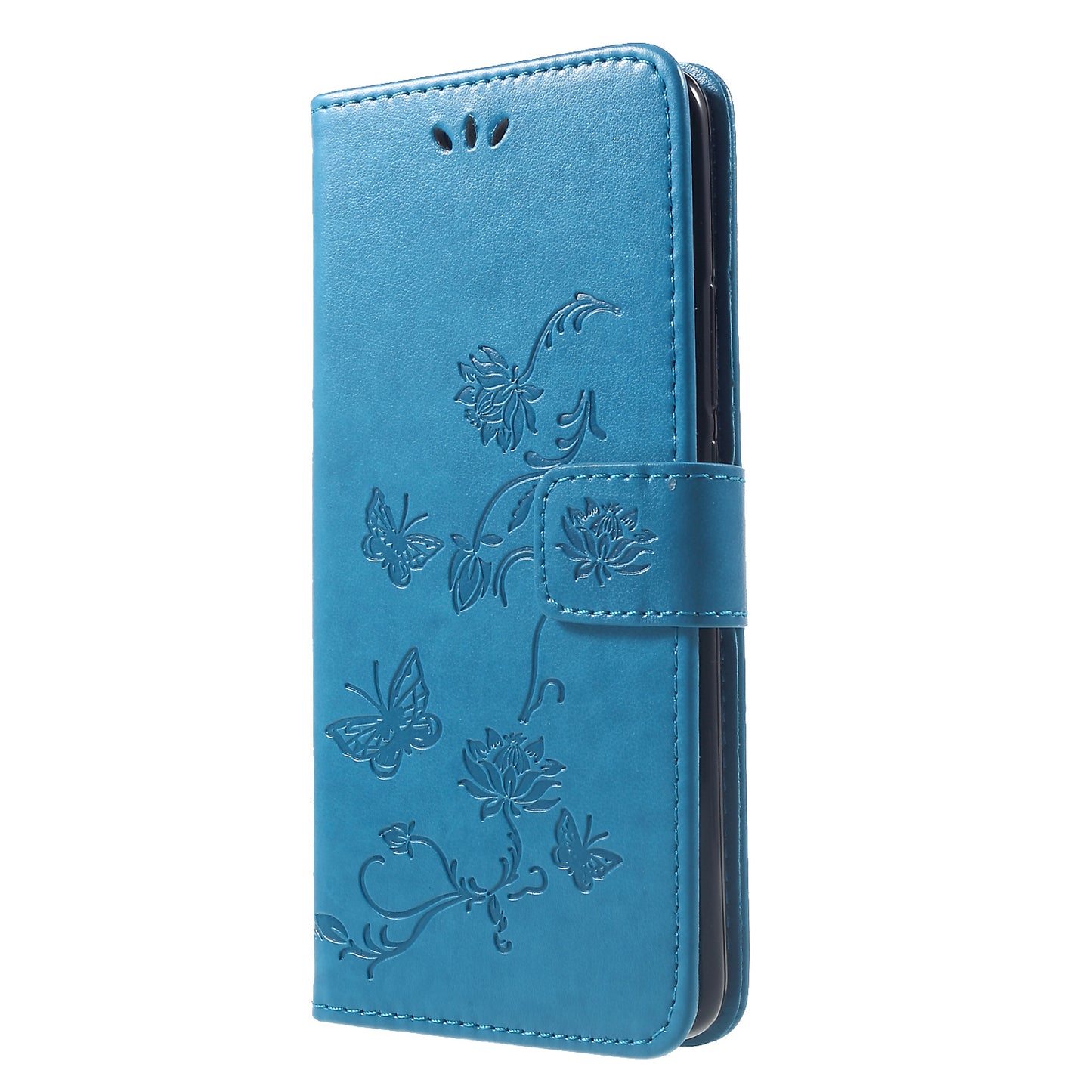 Imprint Butterfly Flowers Leather Stand Wallet Folio Case for Huawei Mate 20 Pro