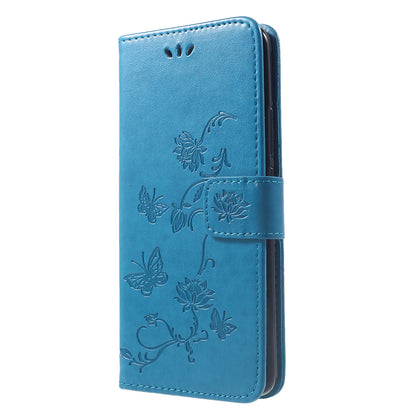 Imprint Butterfly Flowers Leather Stand Wallet Folio Case for Huawei Mate 20 Pro