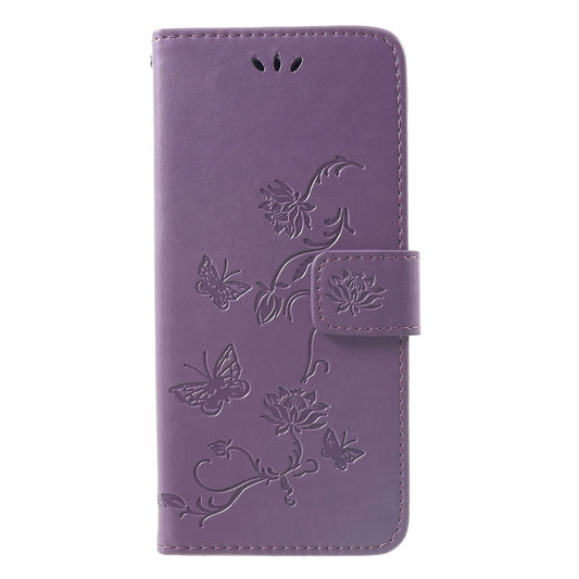 Imprint Butterfly Flowers Leather Stand Wallet Folio Case for Huawei Mate 20 Pro