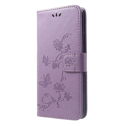 Imprint Butterfly Flowers Leather Stand Wallet Folio Case for Huawei Mate 20 Pro