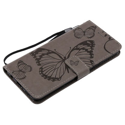 KT Imprinting Flower Series-2 Imprint Butterfly Flower Leather Wallet Magnetic Stand Cover for Huawei Mate 20 Lite