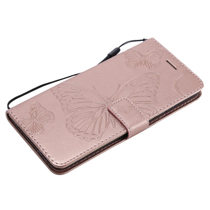 KT Imprinting Flower Series-2 Imprint Butterfly Flower Leather Wallet Magnetic Stand Cover for Huawei Mate 20 Lite