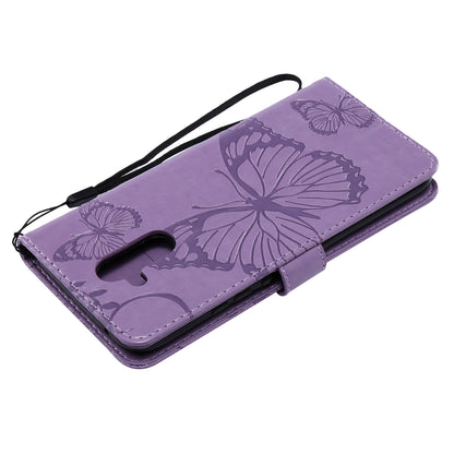 KT Imprinting Flower Series-2 Imprint Butterfly Flower Leather Wallet Magnetic Stand Cover for Huawei Mate 20 Lite