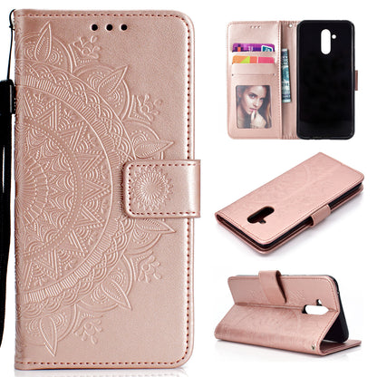 Imprint Totem Pattern Wallet Stand Leather Cover for Huawei Mate 20 Lite