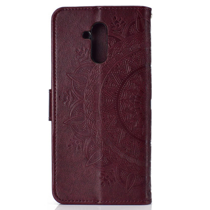 Imprint Totem Pattern Wallet Stand Leather Cover for Huawei Mate 20 Lite