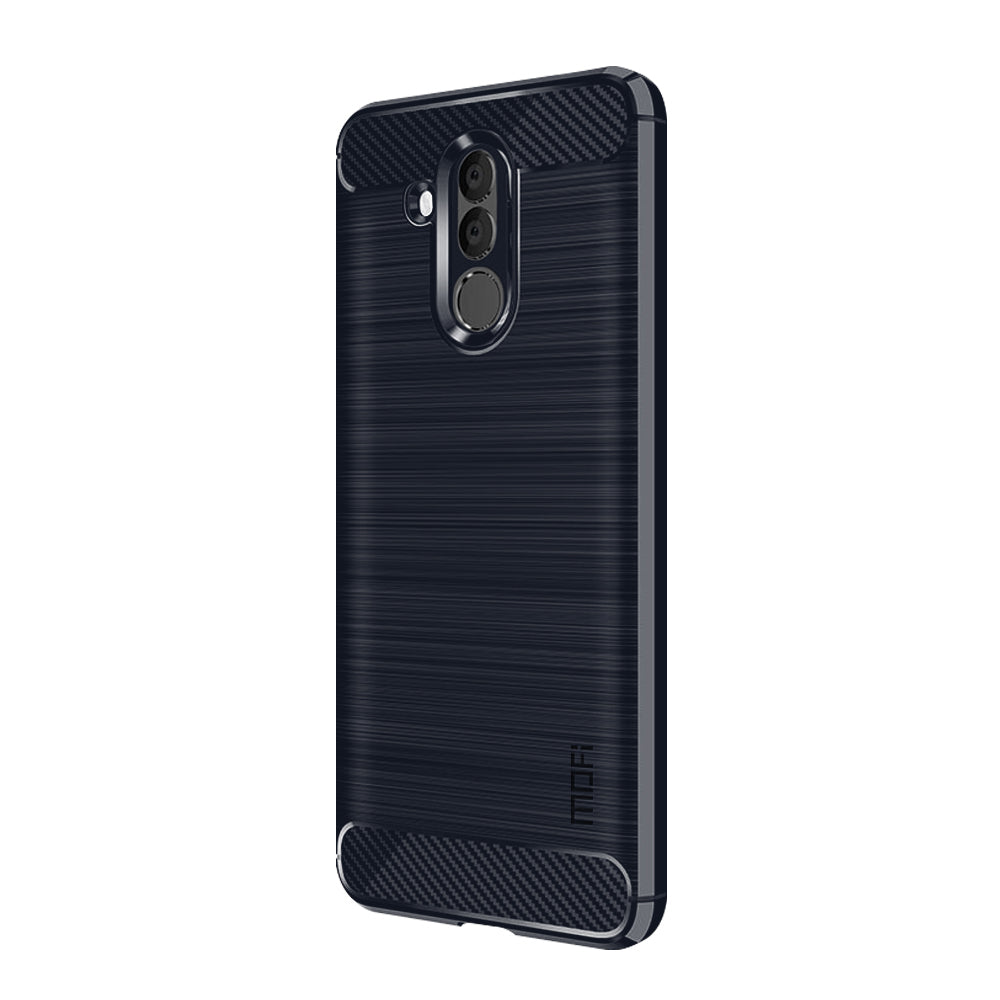 MOFI Carbon Fiber Texture Brushed TPU Back Case for Huawei Mate 20 Lite / Maimang 7