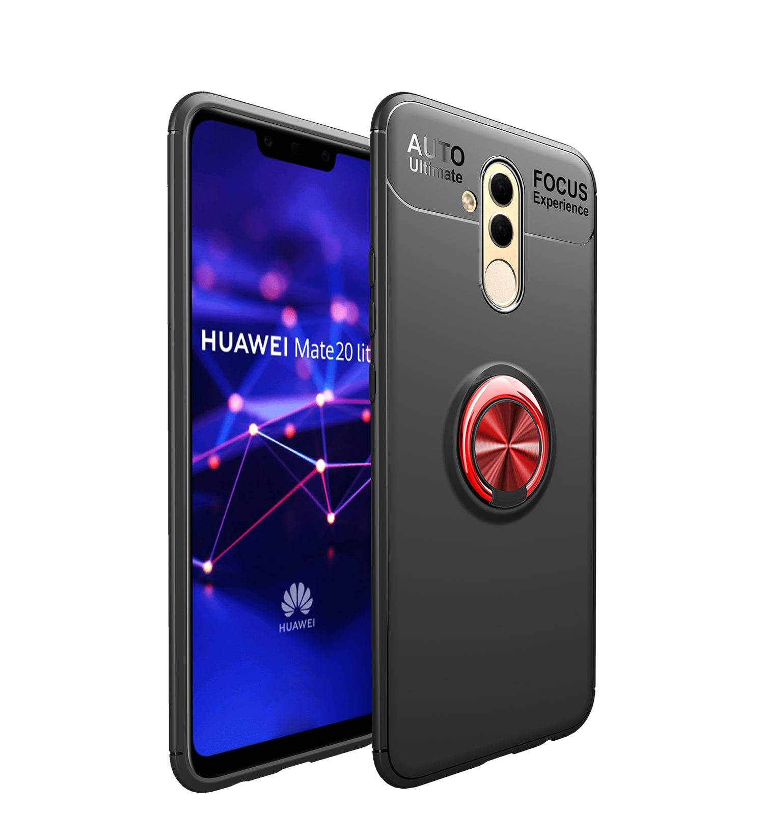 Finger Ring Kickstand TPU Case for Huawei Mate 20 Lite (Built-in Metal Sheet)