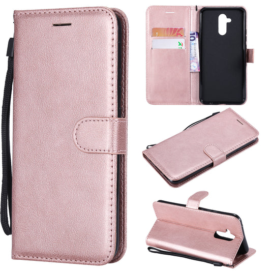 KT Leather Series-2 Wallet Leather Stand  Case for Huawei Mate 20 Lite / Maimang 7 with Strap