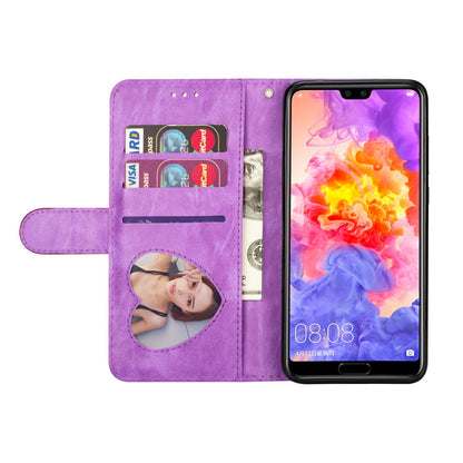 Flash Powder Zippered Stand Leather Wallet Case with Strap for Huawei P20 Pro