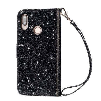 Flash Powder Zippered Stand Leather Wallet Case with Strap for Huawei P20 Lite / Nova 3e (China)