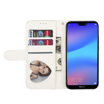 Flash Powder Zippered Stand Leather Wallet Case with Strap for Huawei P20 Lite / Nova 3e (China)