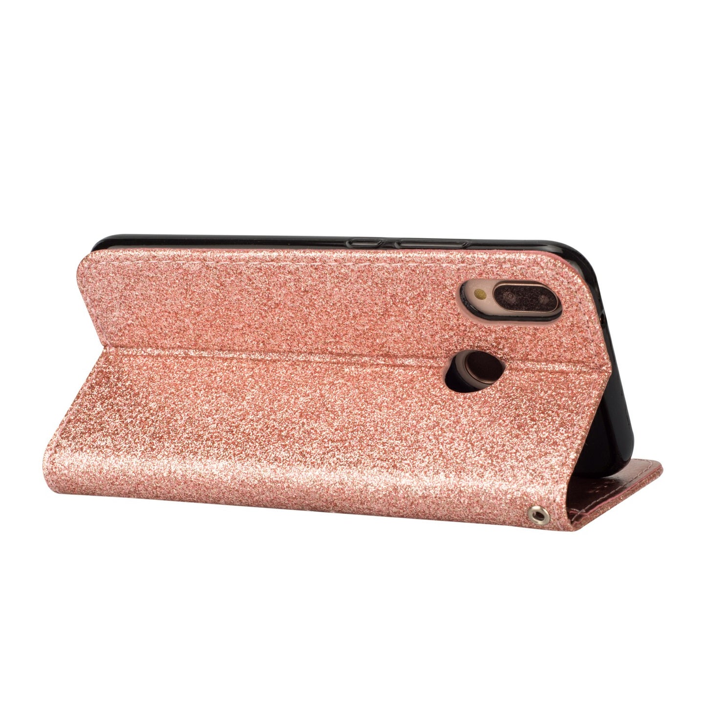 Flash Powder Zippered Stand Leather Wallet Case with Strap for Huawei P20 Lite / Nova 3e (China)