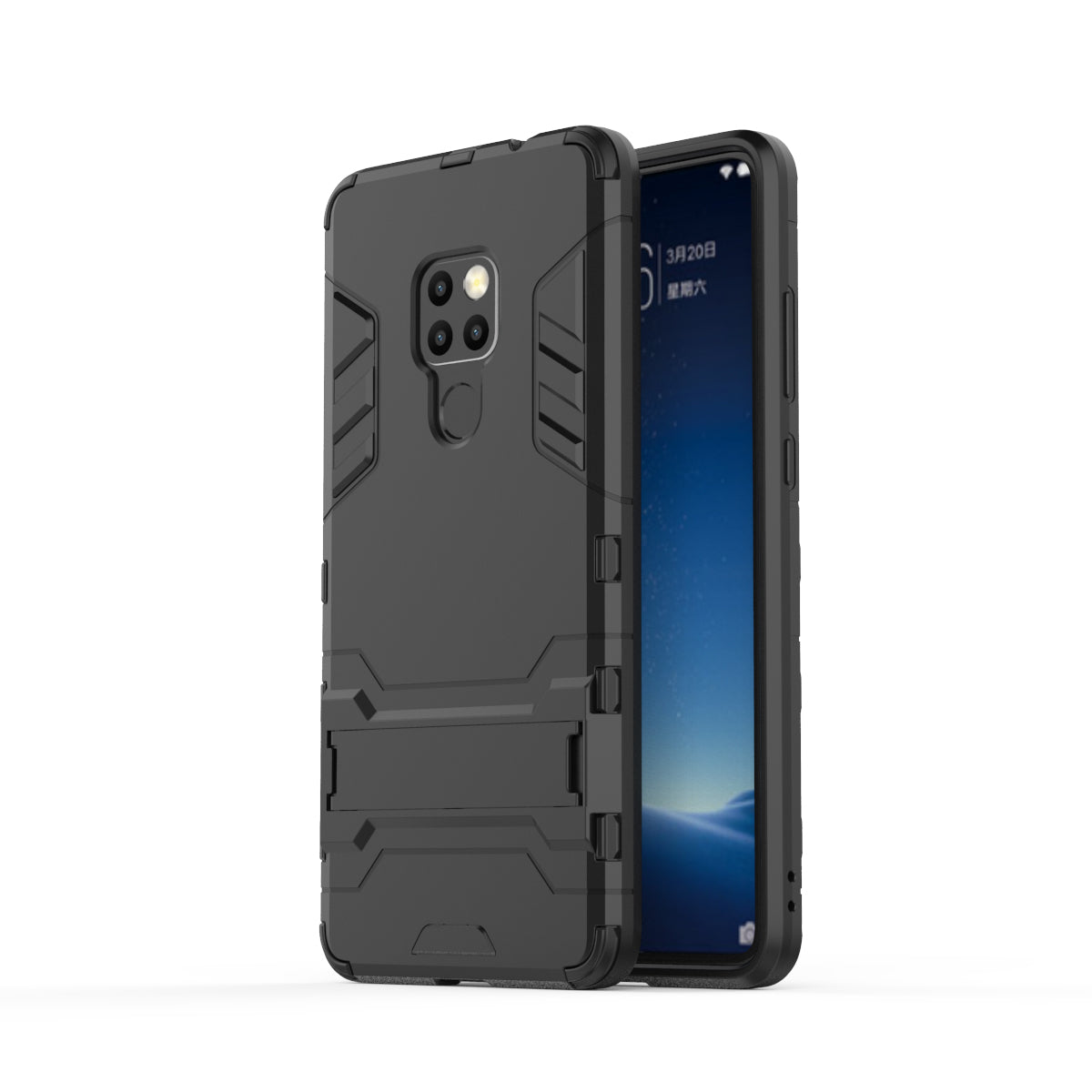 Cool Guard Plastic + TPU Hybrid Case with Kickstand for Huawei Mate 20