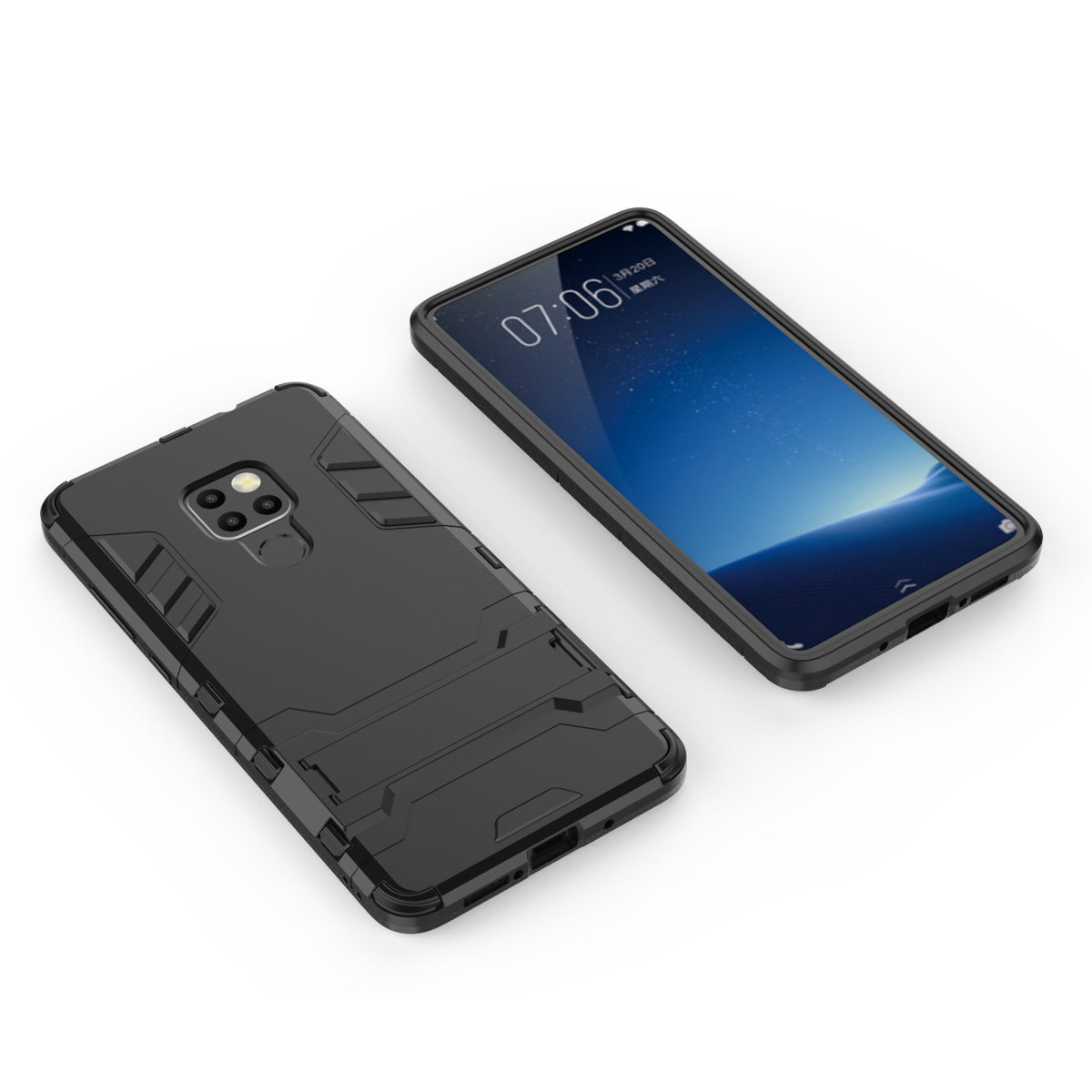 Cool Guard Plastic + TPU Hybrid Case with Kickstand for Huawei Mate 20