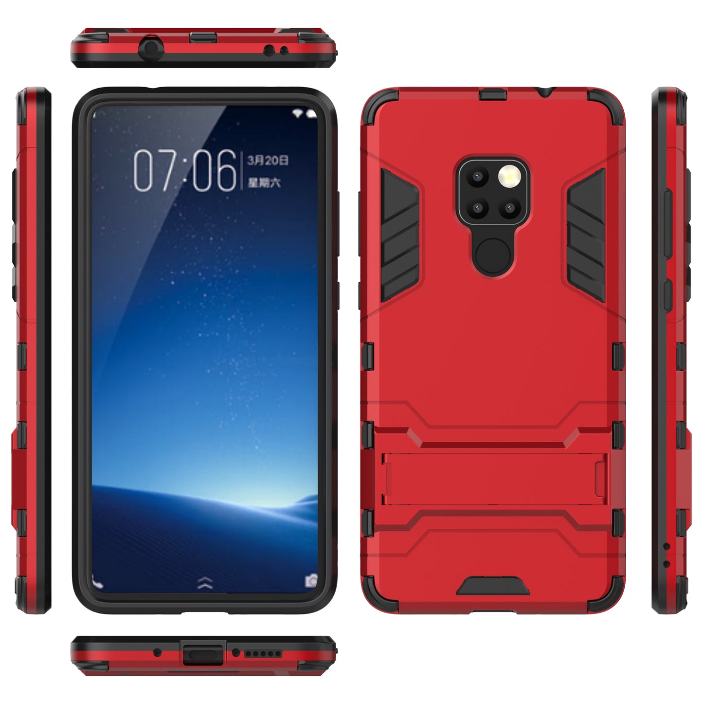 Cool Guard Plastic + TPU Hybrid Case with Kickstand for Huawei Mate 20