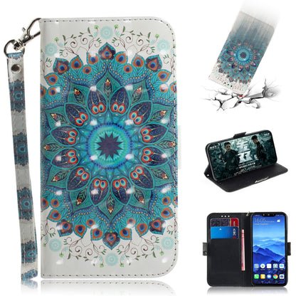 Light Spot Decor Patterned Wallet Stand PU Leather Phone Shell for Huawei Mate 20 Lite