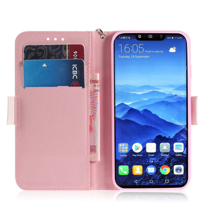 Light Spot Decor Patterned Wallet Stand PU Leather Phone Shell for Huawei Mate 20 Lite