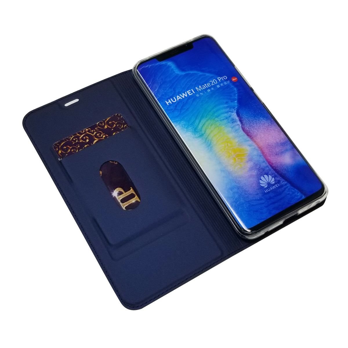 Magnetic Adsorption Leather Card Holder Case for Huawei Mate 20 Pro