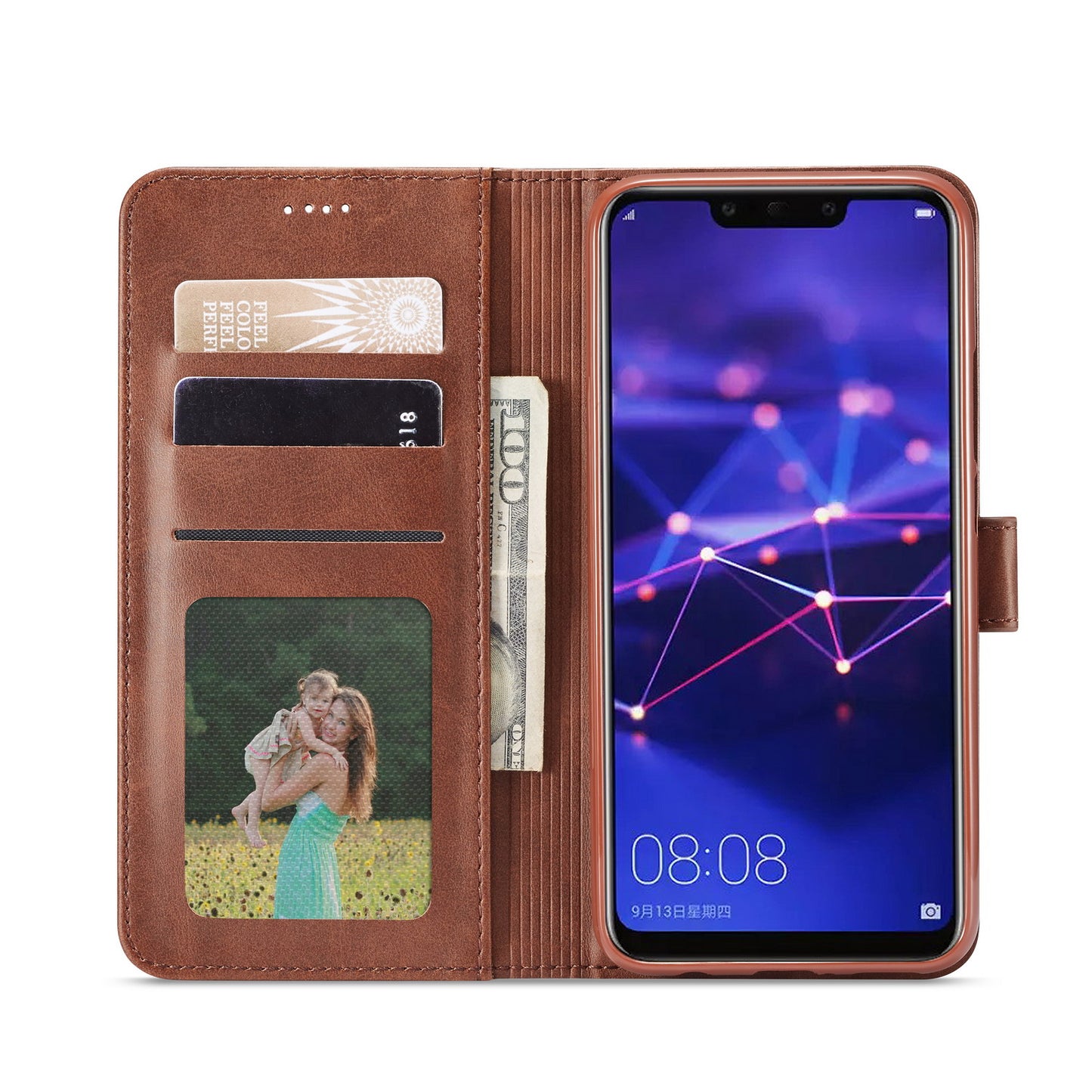 LC.IMEEKE Wallet Leather Stand Case for Huawei Mate 20 Lite