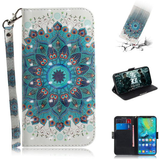 Pattern Printing Wallet Stand Leather Shell for Huawei Mate 20 Pro