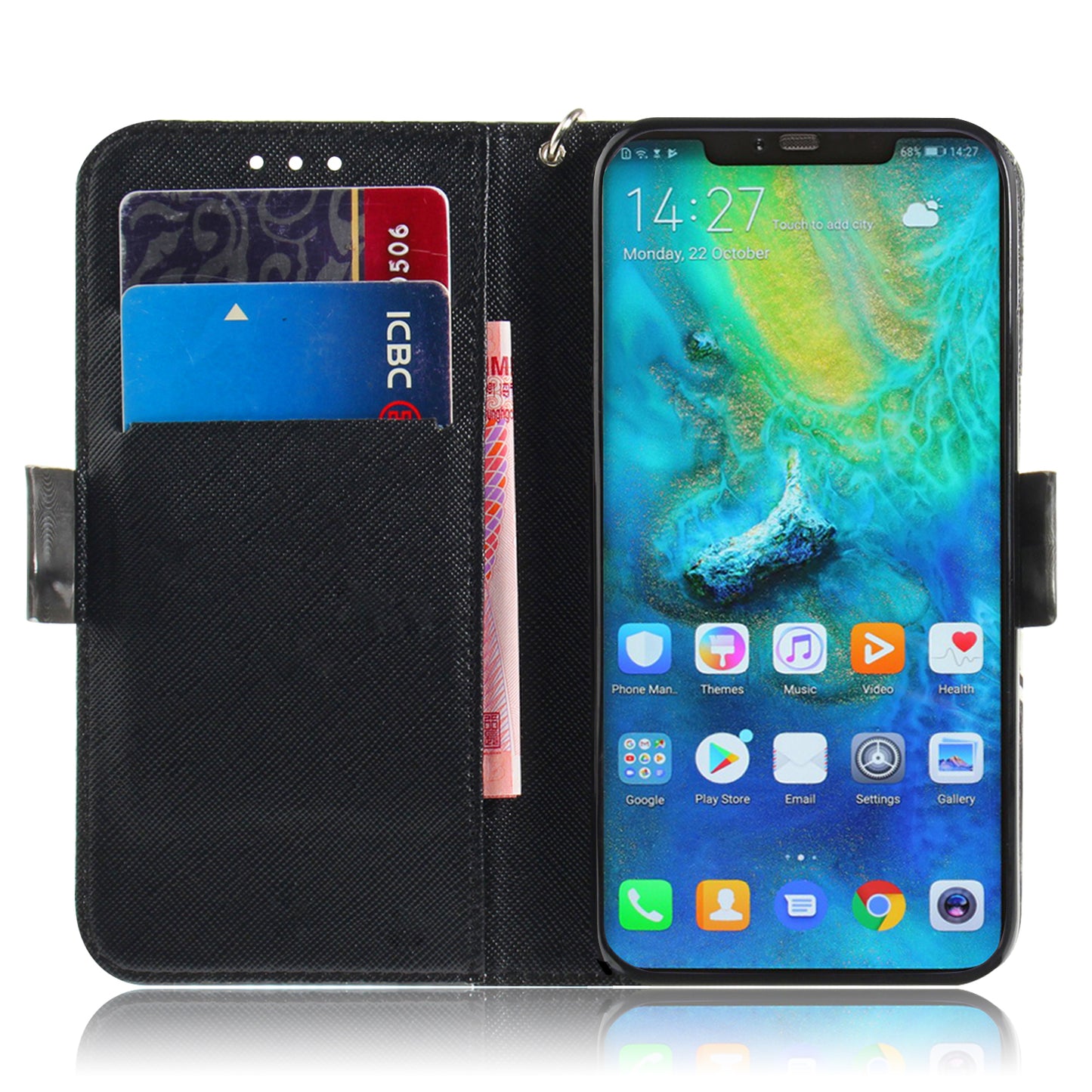 Pattern Printing Wallet Stand Leather Shell for Huawei Mate 20 Pro