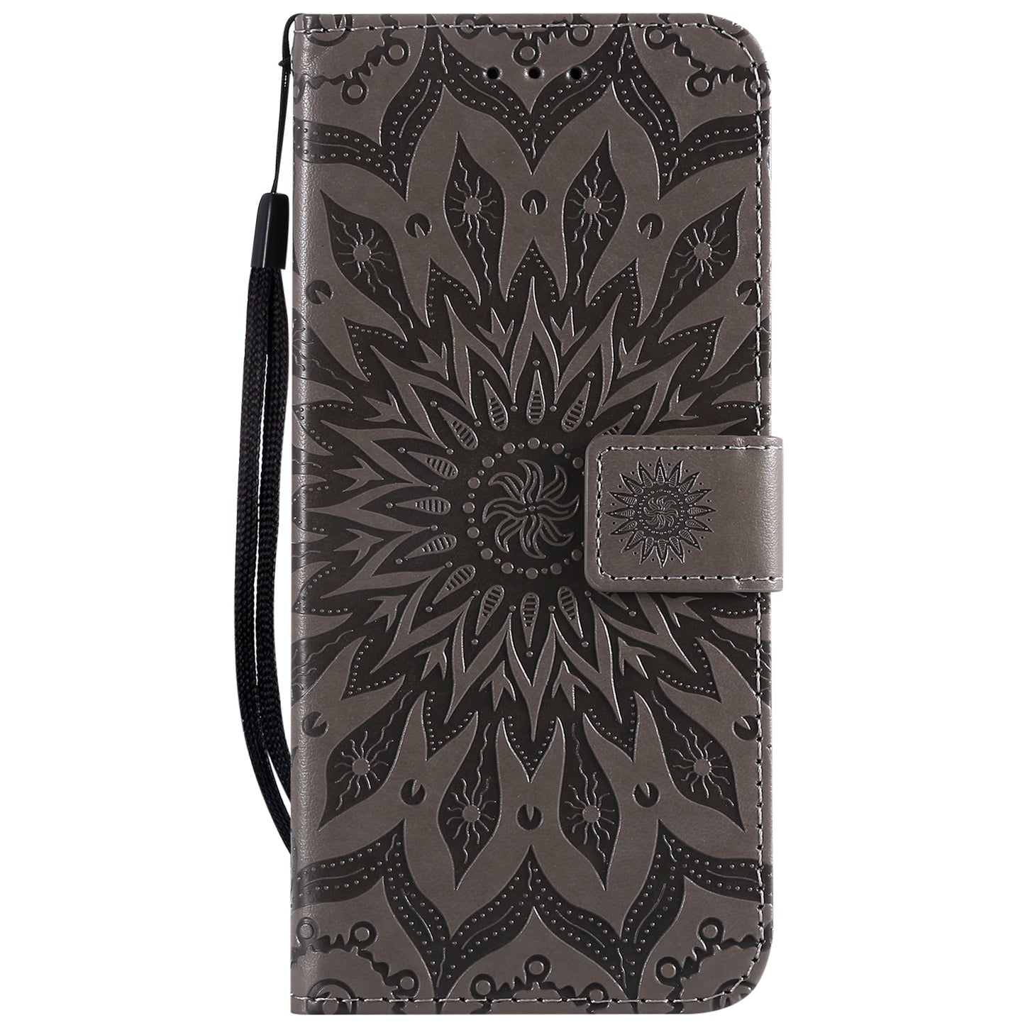 KT Imprinting Flower Series-1 Imprint Sunflower Wallet Leather Stand Case for Huawei Mate 20 Pro