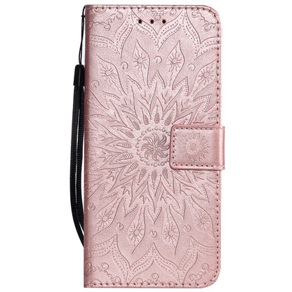 KT Imprinting Flower Series-1 Imprint Sunflower Wallet Leather Stand Case for Huawei Mate 20 Pro