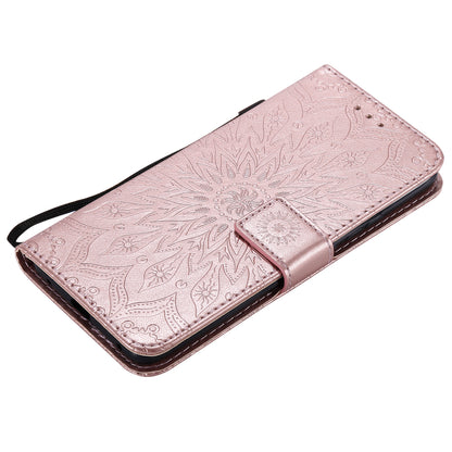 KT Imprinting Flower Series-1 Imprint Sunflower Wallet Leather Stand Case for Huawei Mate 20 Pro