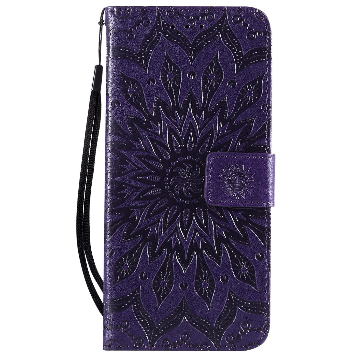 KT Imprinting Flower Series-1 Imprint Sunflower Wallet Leather Stand Case for Huawei Mate 20 Pro