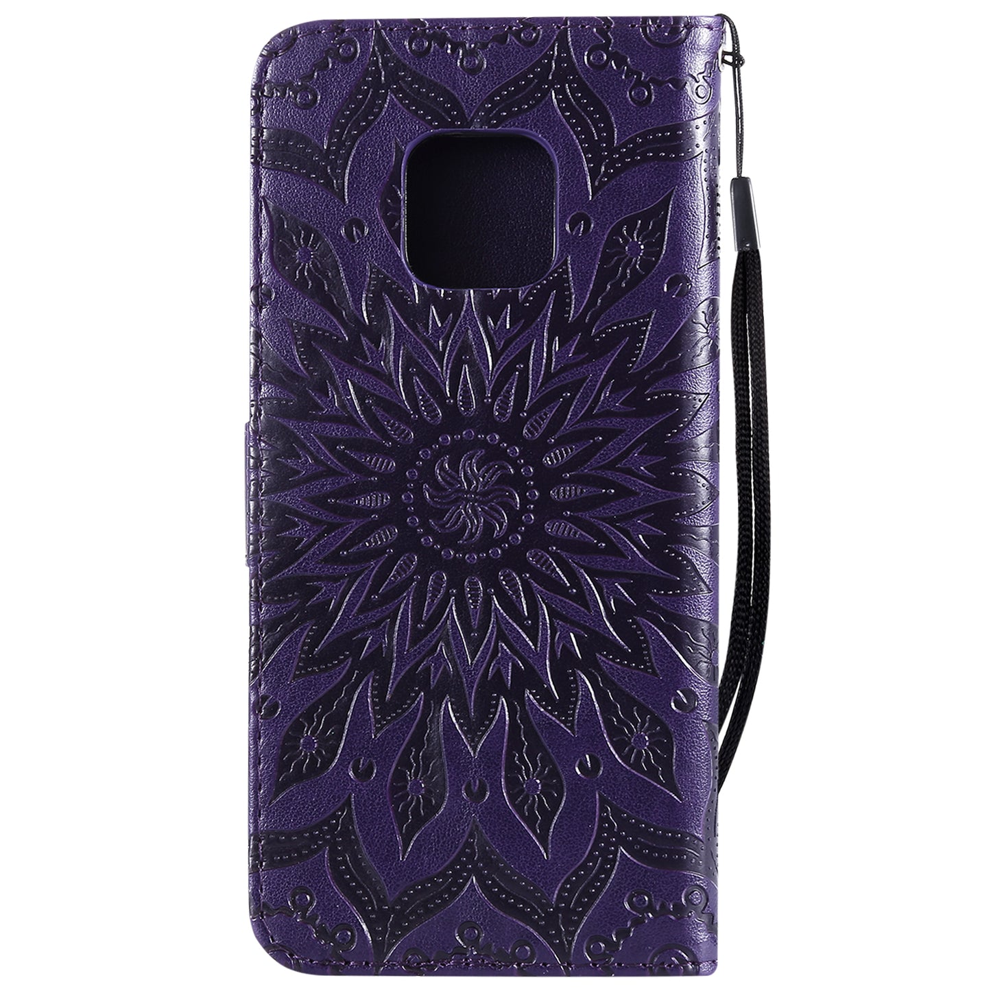 KT Imprinting Flower Series-1 Imprint Sunflower Wallet Leather Stand Case for Huawei Mate 20 Pro