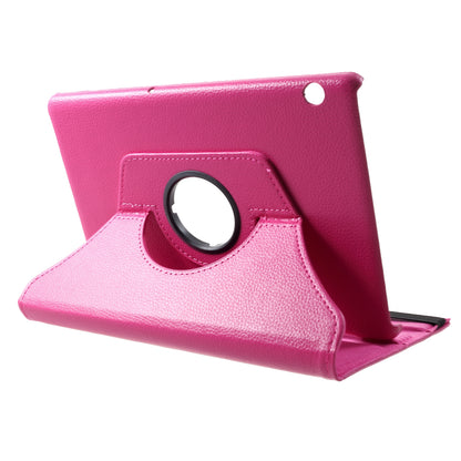 Litchi Skin Leather Shell Cover Case with 360-Degree Rotating Stand for Huawei MediaPad T5 10