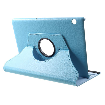 Litchi Skin Leather Shell Cover Case with 360-Degree Rotating Stand for Huawei MediaPad T5 10