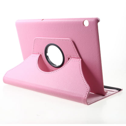 Litchi Skin Leather Shell Cover Case with 360-Degree Rotating Stand for Huawei MediaPad T5 10