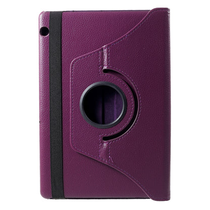 Litchi Skin Leather Shell Cover Case with 360-Degree Rotating Stand for Huawei MediaPad T5 10