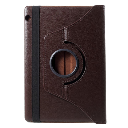 Litchi Skin Leather Shell Cover Case with 360-Degree Rotating Stand for Huawei MediaPad T5 10