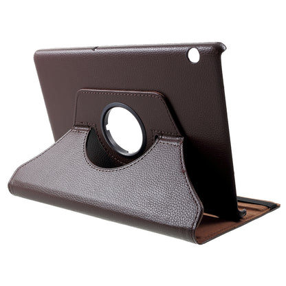 Litchi Skin Leather Shell Cover Case with 360-Degree Rotating Stand for Huawei MediaPad T5 10