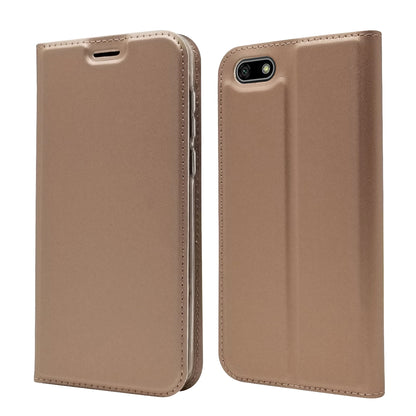 Auto-absorbed Stand Leather Card Holder Mobile Case for Huawei Y5 (2018) / Y5 Prime (2018) / Honor 7s / Play 7