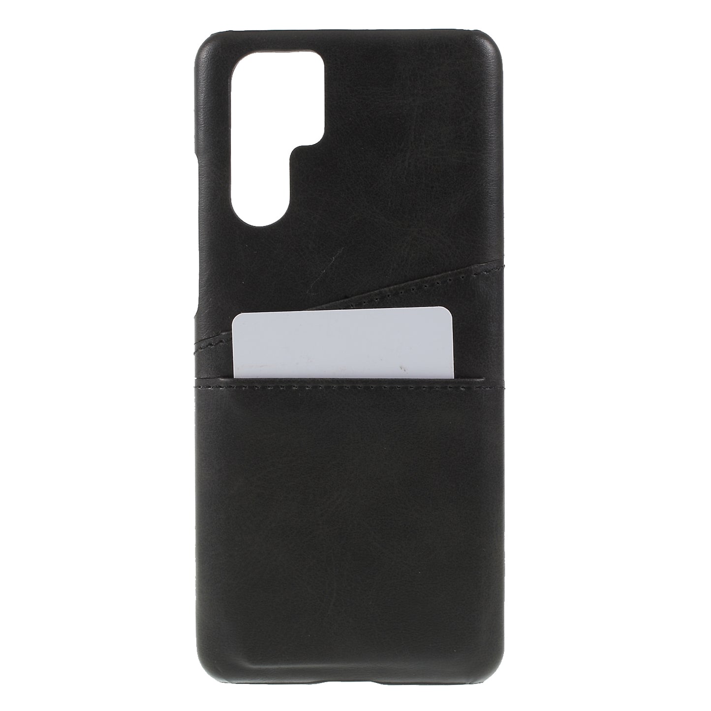 [Double Card Slots] PU Leather Coated PC Phone Cover for Huawei P30 Pro