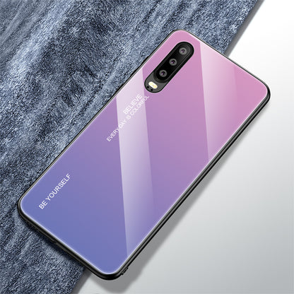 [Gradient Color] Glass + TPU + PC Hybrid Back Case for Huawei P30